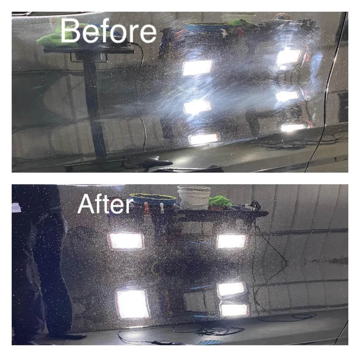 Before and after paint correction vertical