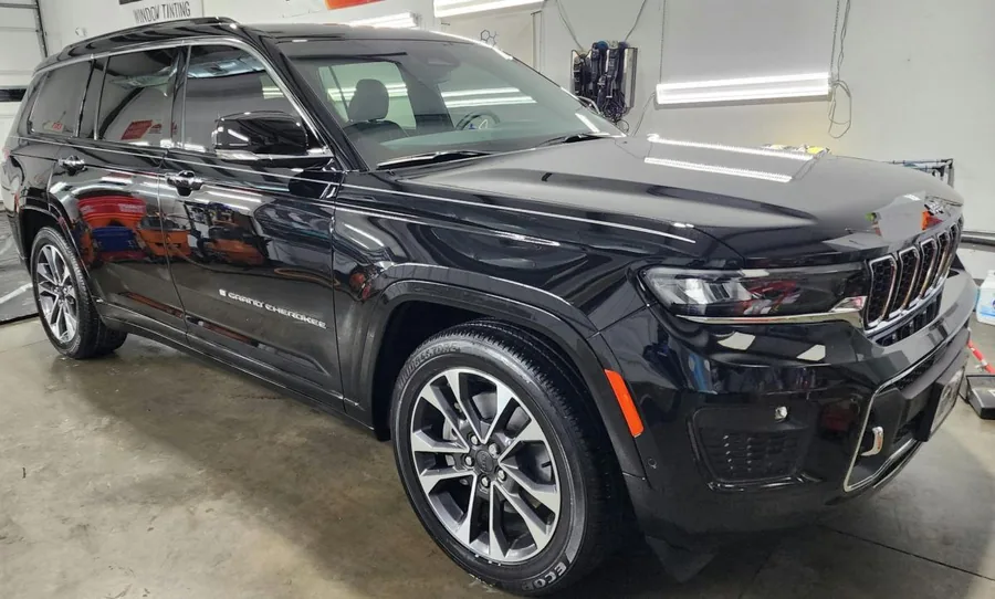 Coated black Jeep Grand Cherokee