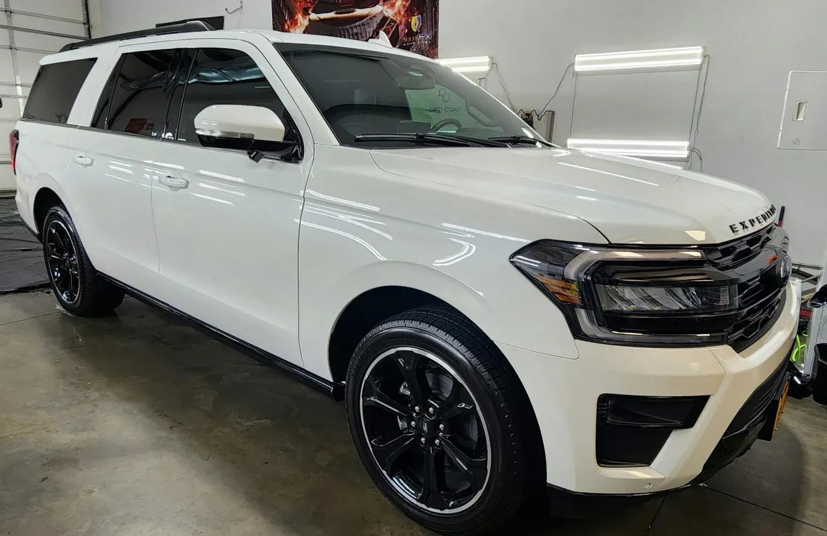 Window tint shades previewed on a vehicle